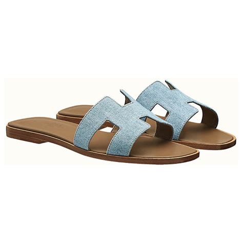 light blue hermes sandals